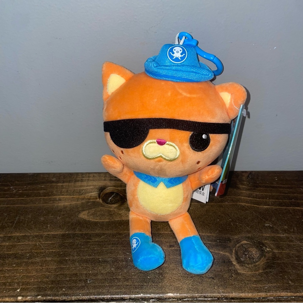 Octonauts Kwazii Plush Orange Cat Stuffed Toy Pirate with clip